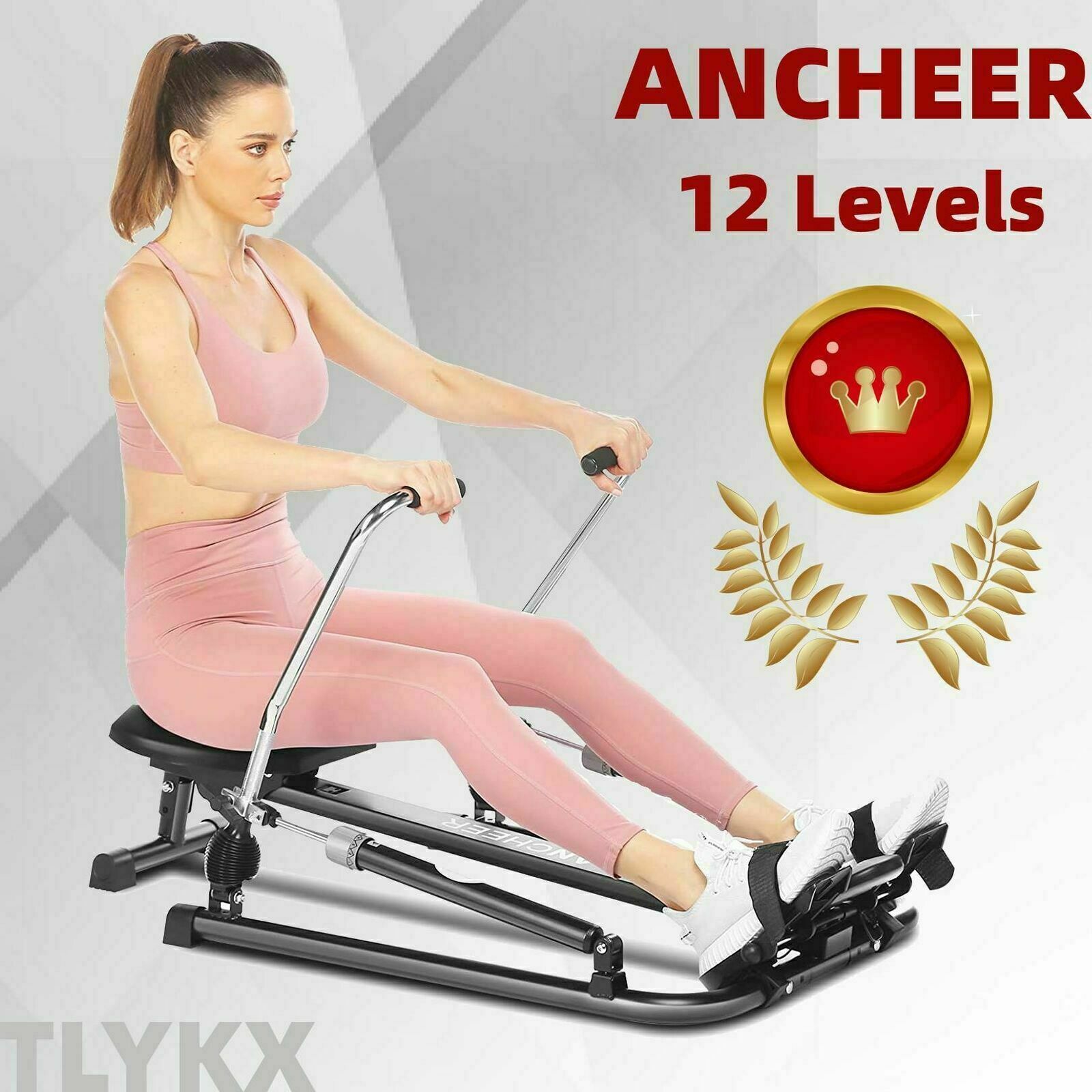 Exercise Rowing Machine Rower W/adjustable 12 Hydraulic Resistance Levels&lcd V`