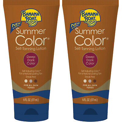 2 Pack Banana Boat Summer Color Self-tanning Lotion, Deep Dark Color 6oz Each