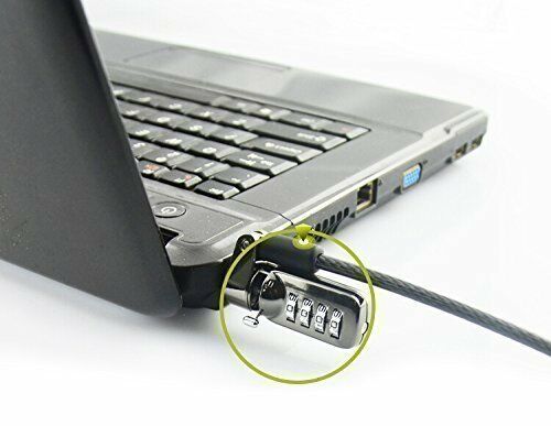 Notebook Laptop Combination Lock Pc Security Cable 4 Digit Password Black
